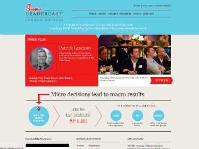 Leadercast 2012 Website Screenshot