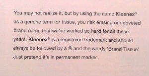Kleenex Ad Text